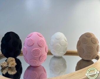 Modern Easter egg decoration – egg with textured pattern, Scandinavian style