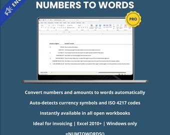 Dodatek do programu Excel „Liczby na słowa” | Tylko dla systemu Windows