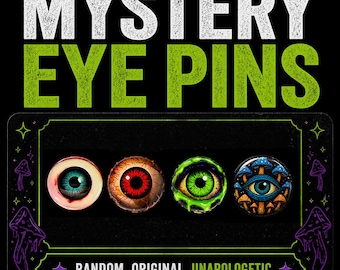 Pupil Pins  |  Mystery Eye Pins  |  Trippy, Horror, Goth, & More!