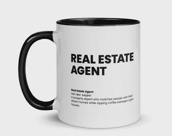 Real Estate Agent Mug | Funny Realtor Nutrition Facts Coffee Cup