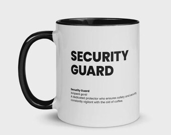 Security Guard Mug | Nutrition Facts Coffee Cup, Vigilance Driven Gift