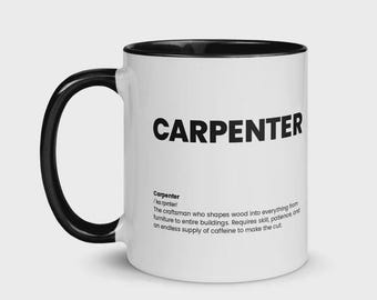 Carpenter Definition Mug | Nutrition Facts Coffee Cup | Woodworking Gift