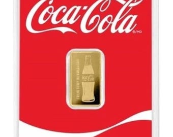 Pure Gold Coca Cola Bottle And Logo Limited Edition Gold Bar In Coke Assay