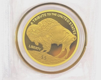 2025 Indiase buffel van de Cookeilanden, 9999 fijne gouden munt 24-karaats puur goud 5 dollar