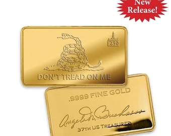 Gadsden Flag    Pure Gold Bar 24k .999 American Gold Ingot