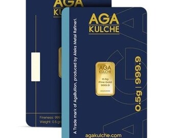 AgaBullion Gold Bar, 1/2 Gram, .9999 Pure in Assay Package