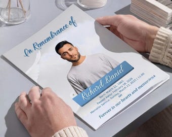 Funeral Program Template Bifold | Memorial Service Celebration of Life | Instant Download