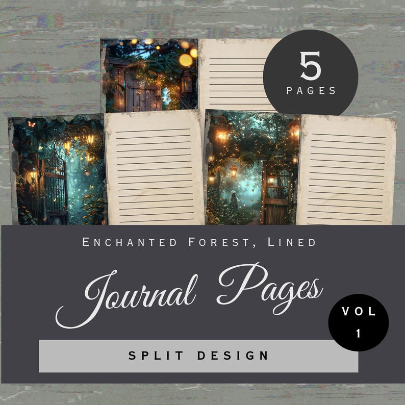 Enchanted Midnight Garden Printable Junk Journal Pages (digital ...