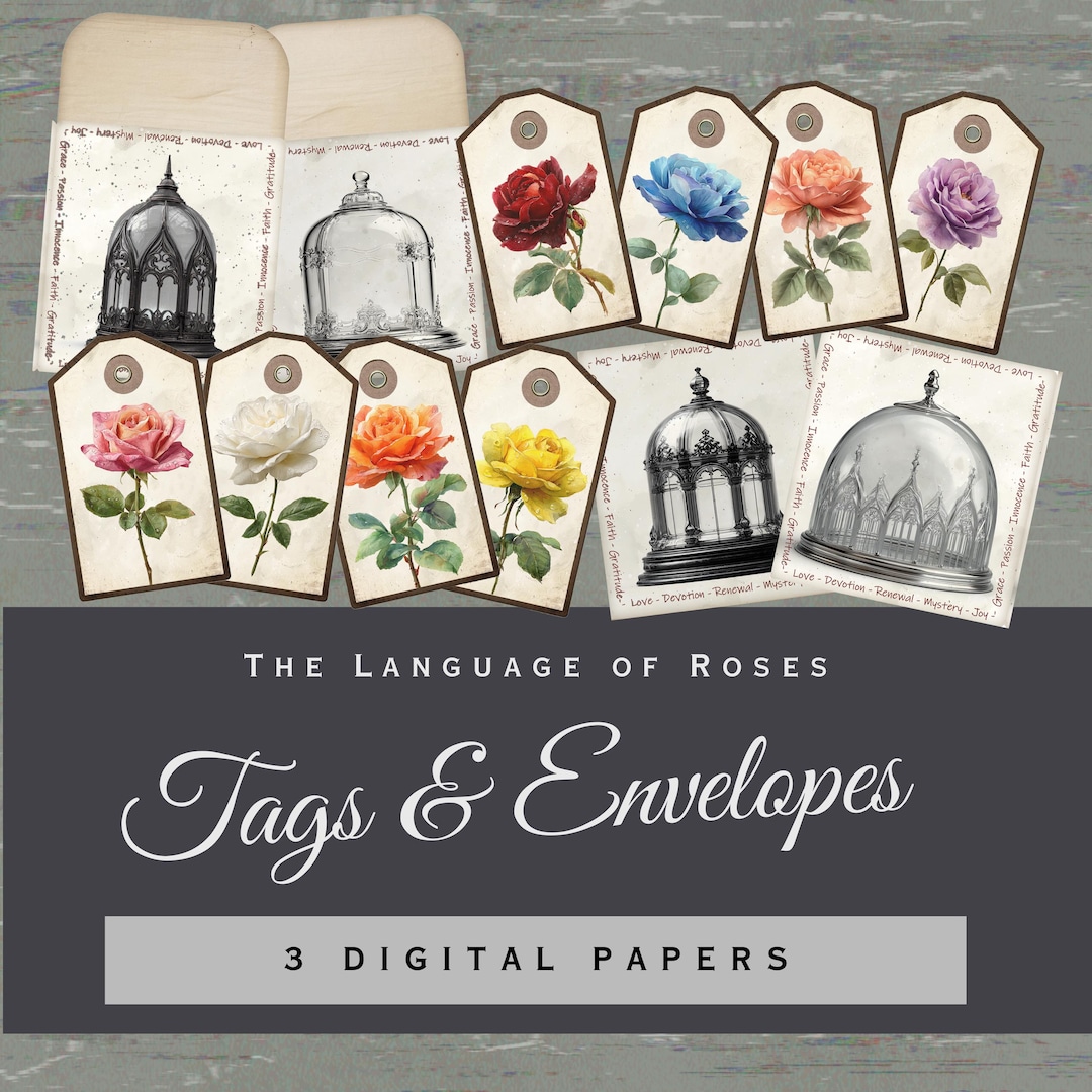Language of Roses Tags & Envelopes | Printable Journal Ephemera ...