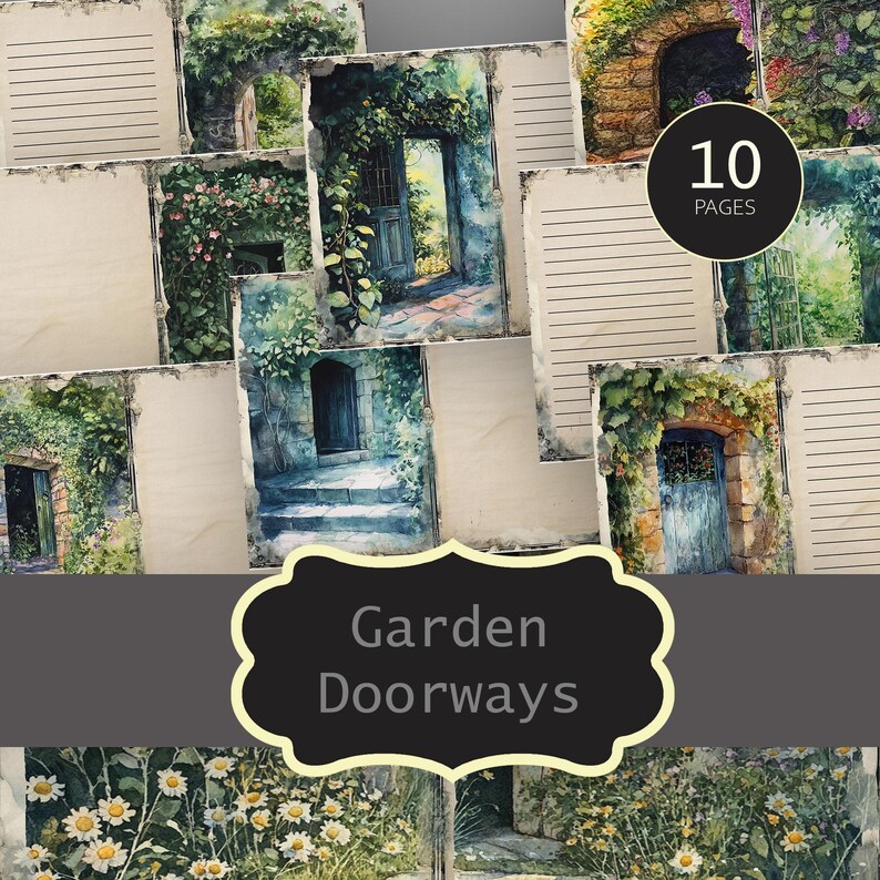 Garden Doorway Junk Journal Pages, Hidden Door Mediation Logbook ...