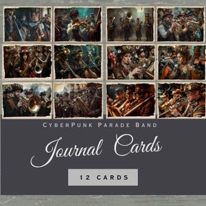 CyberPunk Musical Junk Journal Cards: Marching Band Ephemera (Digital Download)