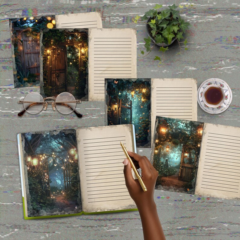 Enchanted Midnight Garden Printable Junk Journal Pages (digital ...