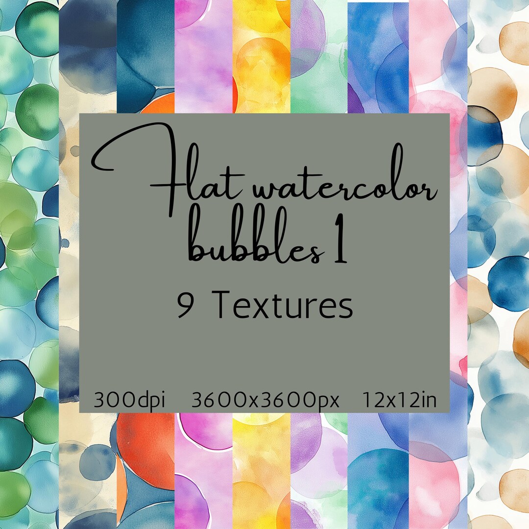 Multicolored Digital Bubble Texture Package 1, Origami Paper, 9 ...