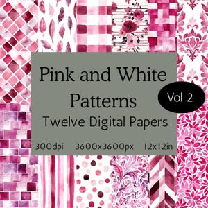 Carte digitali rosa e bianche, pagine origami stampabili rosa, stampe artigianali quadrate color cipria, album di ritagli color bordeaux, carte per progetti color borgogna, #rosa