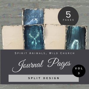 Creatures of Earth: Spirit Animal Outer Totem | Buffalo, Wolf, Bear, Hedgehog | Printable Animal Collage Kit (Digital Download)
