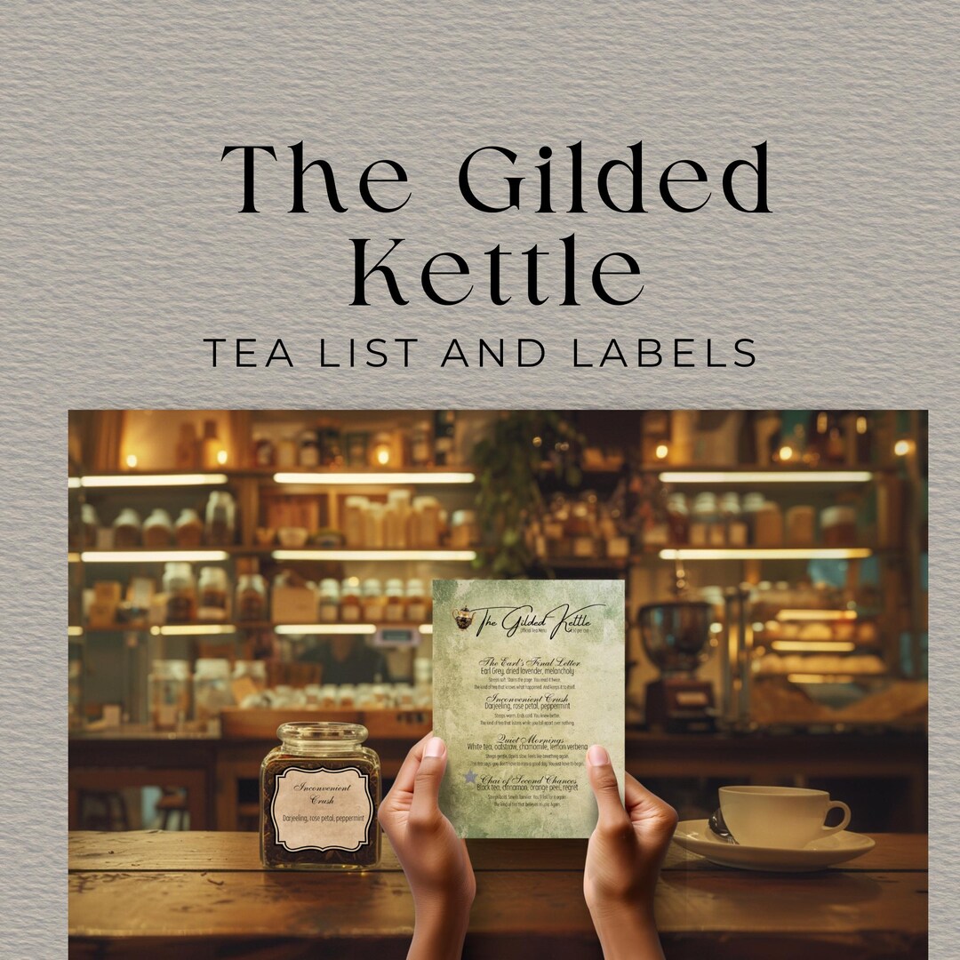 The Gilded Kettle Tea Label & List Set – Printable Apothecary Labels in ...