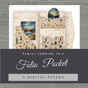 Dziennik kempingowy „Camping Junk Journal Folio”: rodzinne papiery do scrapbookingu (pobranie cyfrowe)