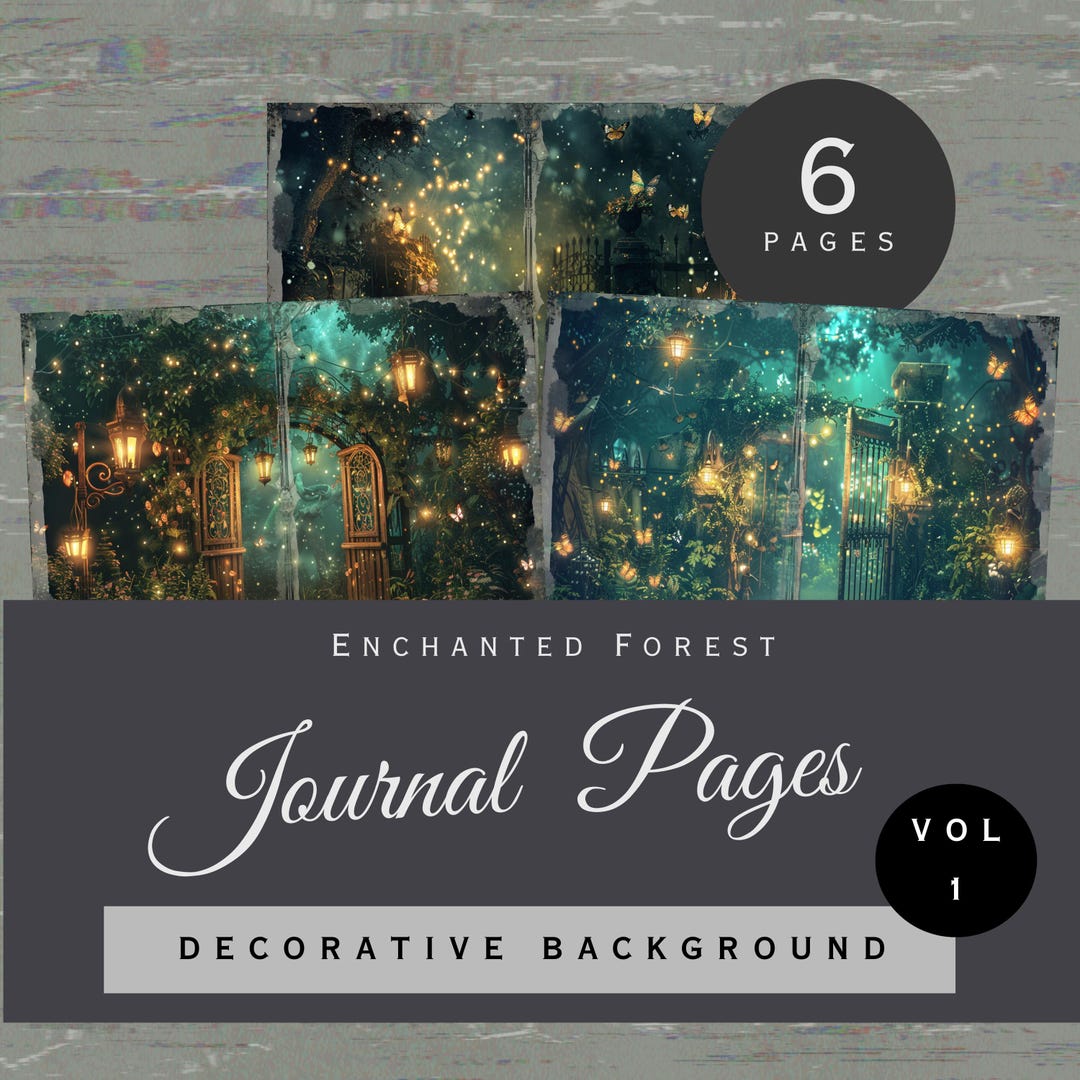 Enchanted Midnight Garden Printable Junk Journal Pages, Decorative ...