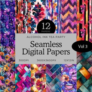 Papel digital con tinta de alcohol: Páginas multicolores para álbumes de recortes (descarga digital)