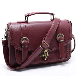 Authentische Vintage Leder Umhängetasche, Wasserdichte Kunstleder Geldbörse, Retro Boho Style Handtasche, Soho Leder Umhängetasche Vintage Frau Tasche