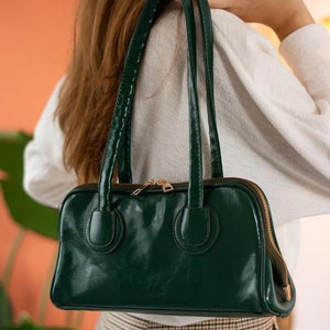 Leder Umhängetasche mit langem Riemen, Baguette Handtasche & Umhängetasche, Luxus Leder Große Tasche, schickes Design, Geschenk für sie, Damentasche