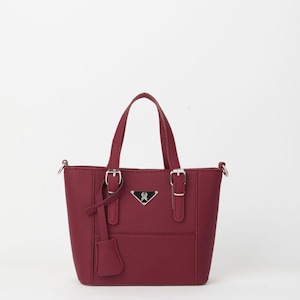 Pyramide Leder gefüttert Reißverschluss Handtasche & Schulter und Crossbody Bag - Verstellbarer Riemen - SERAPHINA - BURGUNDY Farbe