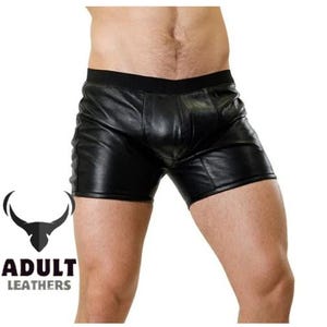 Men’s Summer Leather Shorts – Real Leather Casual Shorts | Handmade Lightweight Leather Streetwear for Festival, Party & Club