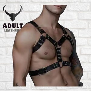 Handmade Real Leather Chest Harness - Gothic Punk Cosplay