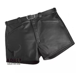Men’s Summer Real Leather Shorts – Handmade Genuine Leather Casual Shorts | Lightweight Streetwear for Festivals & Parties