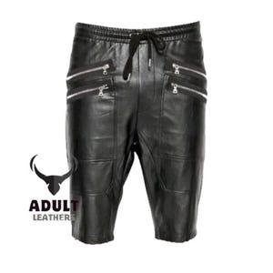 Men’s Biker Style Leather Shorts – Handmade Real Leather Motorcycle Shorts | Edgy Streetwear & Clubwear for Men
