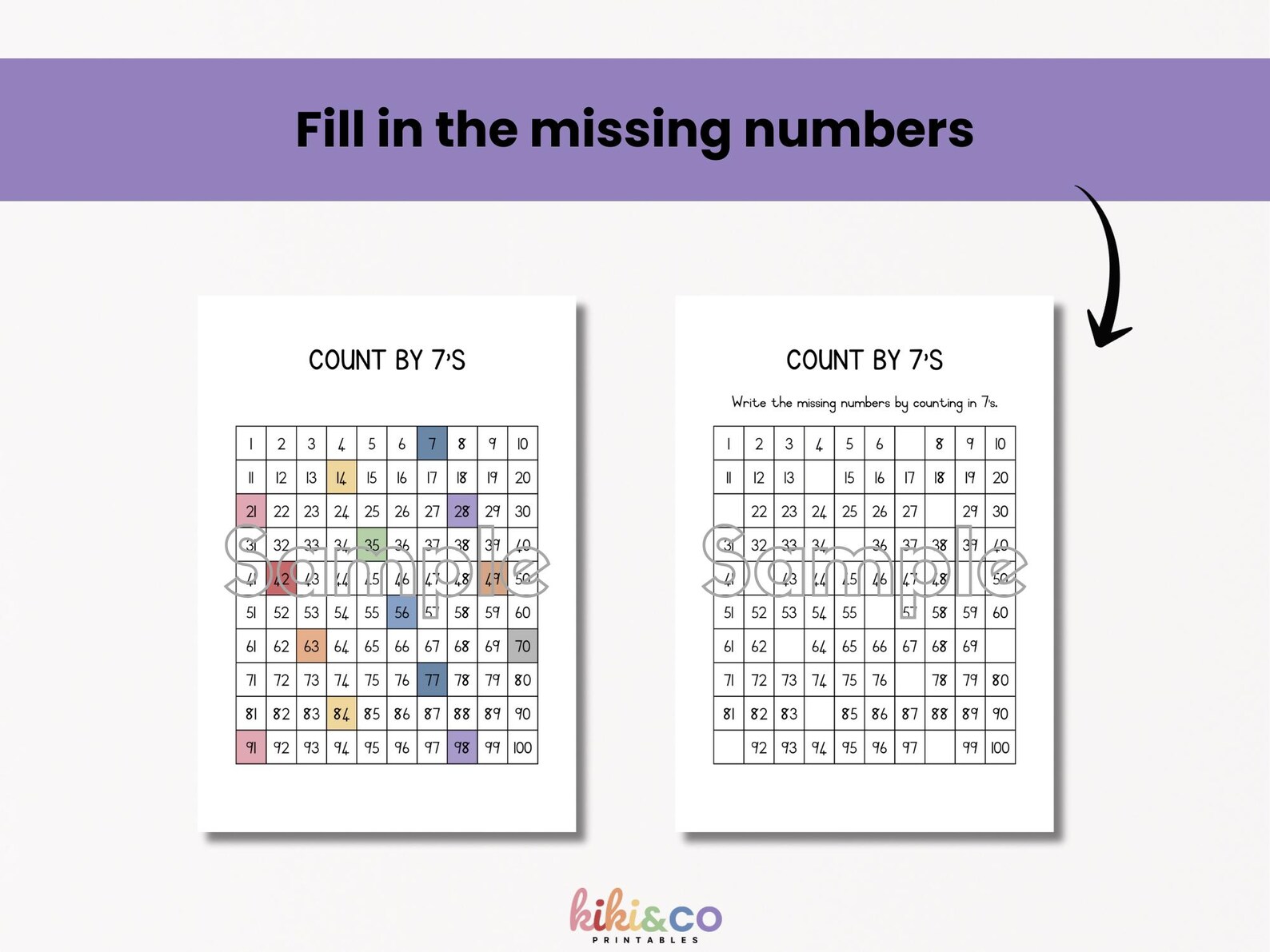Skip Counting Numbers Worksheets, Maths Printable, Counting by 2s 3s 4s ...