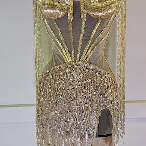 Custom Pageant Gown: Handmade Rhinestone & Crystal Embellished Dress