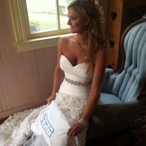 Something Blue -Large Bride Wedding Label - Large 3-4 inches wide x 10-14 inches long