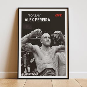 Poster Alex Pereira Poatan Chama Custom UFC Digital Poster, Personalized MMA Art Print for Home Décor, Gift for Him