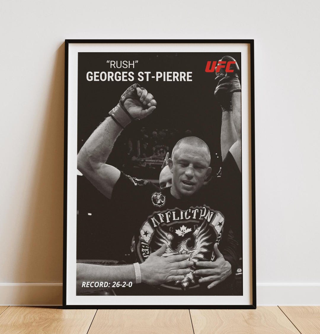 Georges Saint Pierre Rush UFC Digital Poster, Personalized MMA Art ...