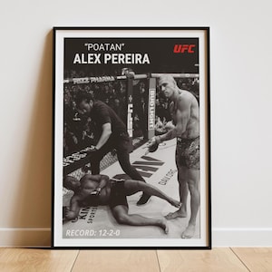 Poster Alex Pereira Poatan Chama Custom UFC Digital Poster, Personalized MMA Art Print for Home Décor, Gift for Him