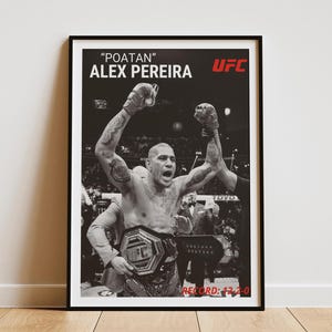 Poster Alex Pereira Poatan Chama Custom UFC Digital Poster, Personalized MMA Art Print for Home Décor, Gift for Him