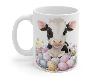 Cow Easter Mug: Adorable Spring Kitchen Decor, Gift for Animal Lovers