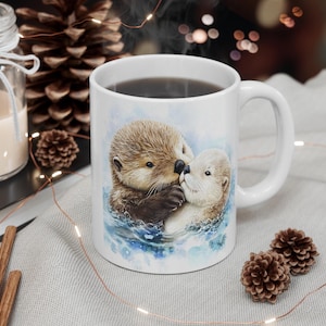 Tasse âne aquarelle : oeuvre d&#39;art pour la mère et le bébé - Tasse à café animaux de la ferme