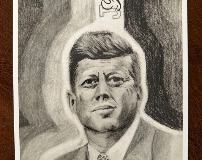 John F Kennedy Drawing by Alexis XJ - Etsy