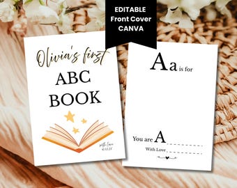 Baby Shower ABC Book, Editable Baby's First abc Book, ABC Colouring Book Baby Shower, First Alphabet Book, Baby Shower Activity Game