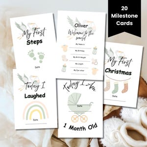 Baby Milestone Cards, First Birthday Milestone Cards, Gender Neutral Baby Shower Gift, Baby Monthly Milestone, Baby Memory Book Cards