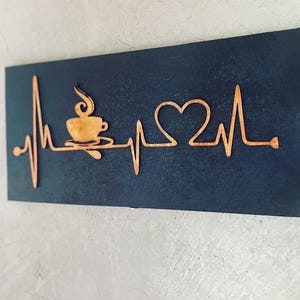 Art mural café en bois - cadeau rustique pour amateur de café - décoration en bois découpée au laser - enseigne de café de cuisine - décoration d'intérieur sur le thème du café - cadeau unique