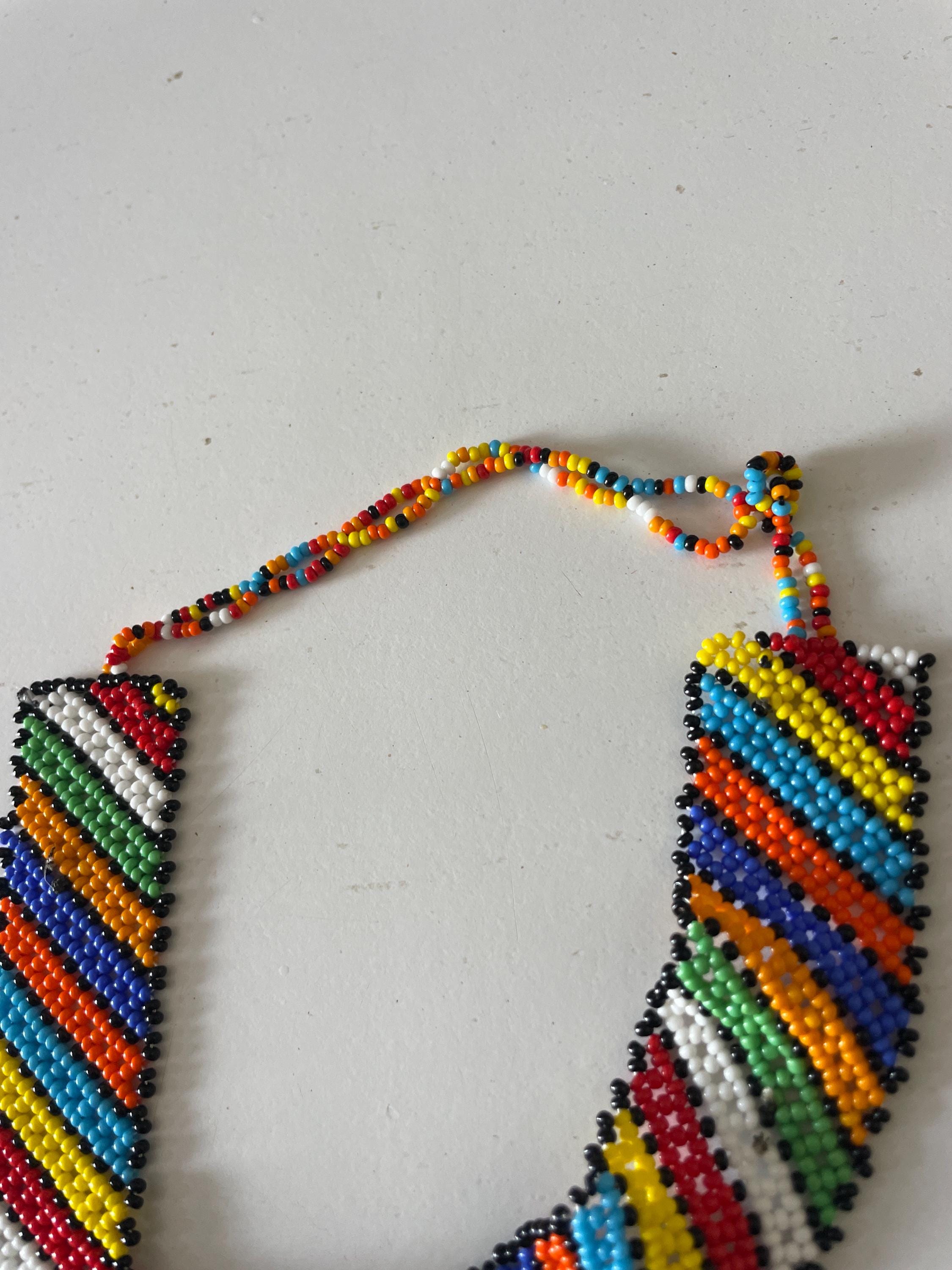 Maasai Beaded Choker – Authentic African Zulu Necklace  – Boho Wedding & Festival Choker – Christmas Gift for Her, Mom, Wife