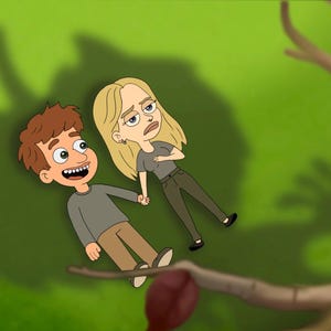 Custom Big Mouth Style Couple Portrait – Digital Cartoon Drawing (PDF Included!)