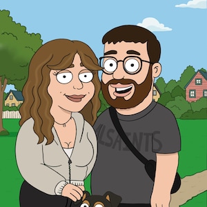Custom Family Guy Portrait – Cartoon Style Drawing, Digital Download, Couple & Family Gift, Personalized Art, Funny Custom Illustration
