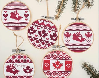Canada Cross Stitch Ornament Pattern: Nordic Christmas Collection (PDF Download)