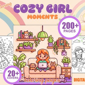 Relaxing Cozy Girly Moments Coloring Book Stress Relief Coloring Pages for Girls Cute and Comfy Pages Instant Digital Download PDF