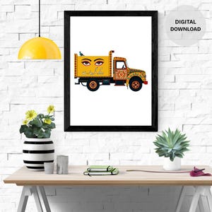 Pakistanischer LKW Kunst Druck – &quot;Dekh Magar Pyar Se&quot; Urdu Poster | Bunte traditionelle Wandkunst | Desi Digital Download Dekor