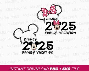 2025 Family Vacation SVG, Mickey Mouse Ears (Instant Download)